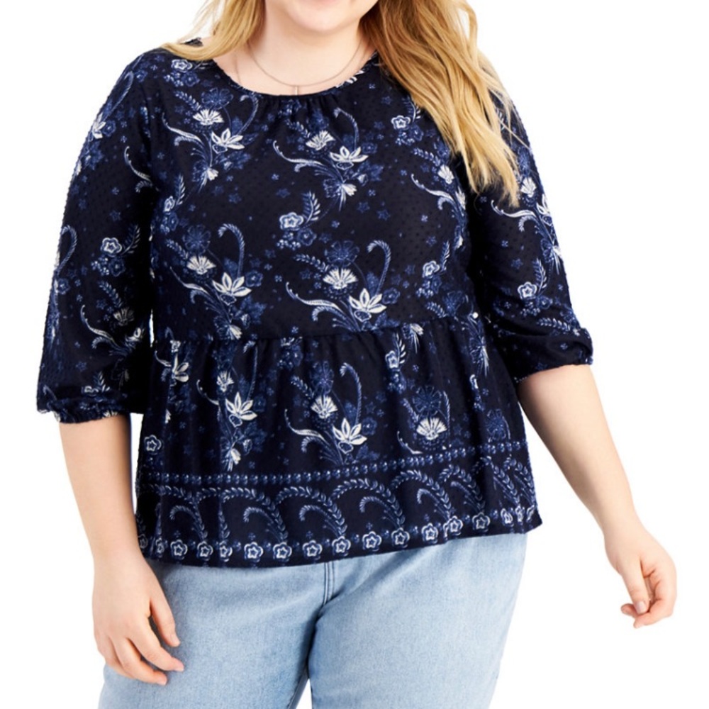 Plus size texture blouse